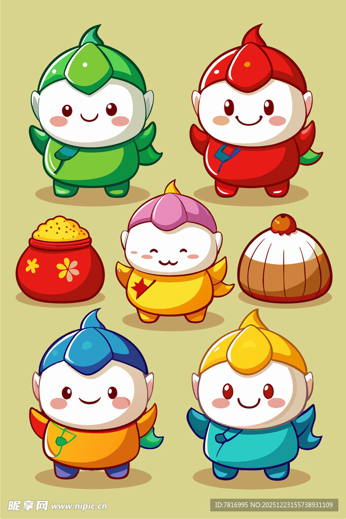 可爱传统服饰卡通角色