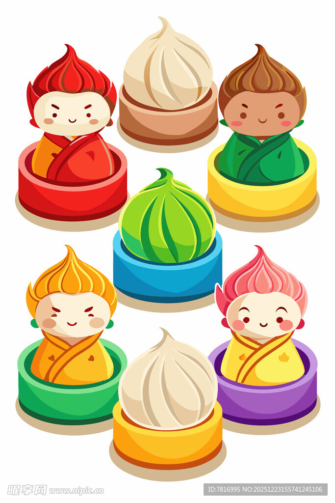 可爱卡通包子造型小玩偶