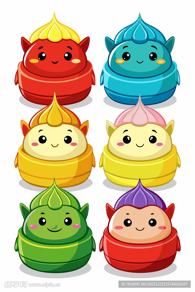 多彩可爱小怪兽玩偶