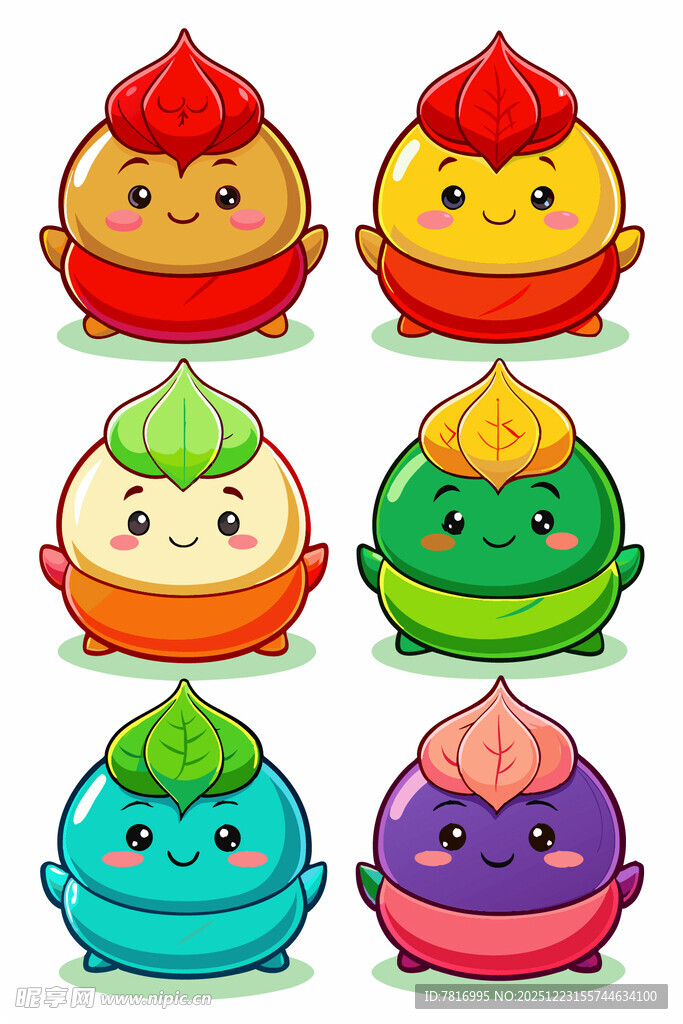 可爱多彩卡通小笼包形象