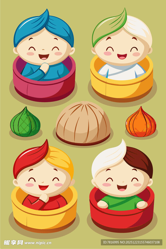 可爱卡通饺子形象集合
