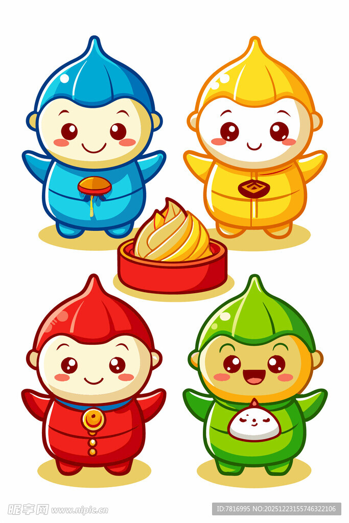 可爱卡通福气小精灵形象