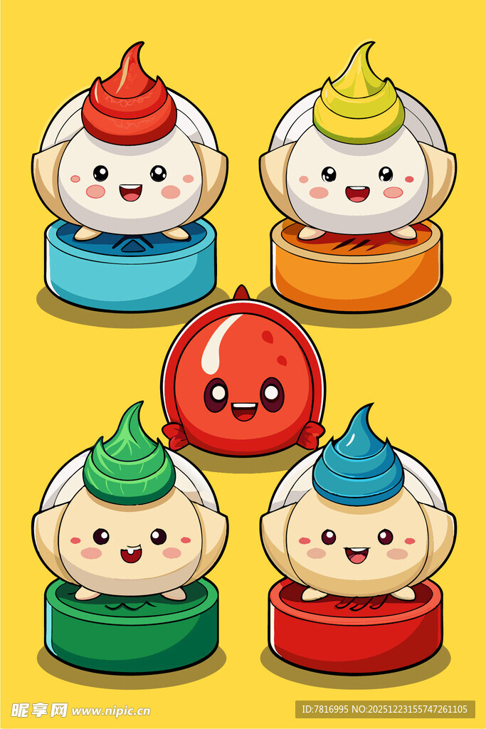 可爱卡通小包子形象集合