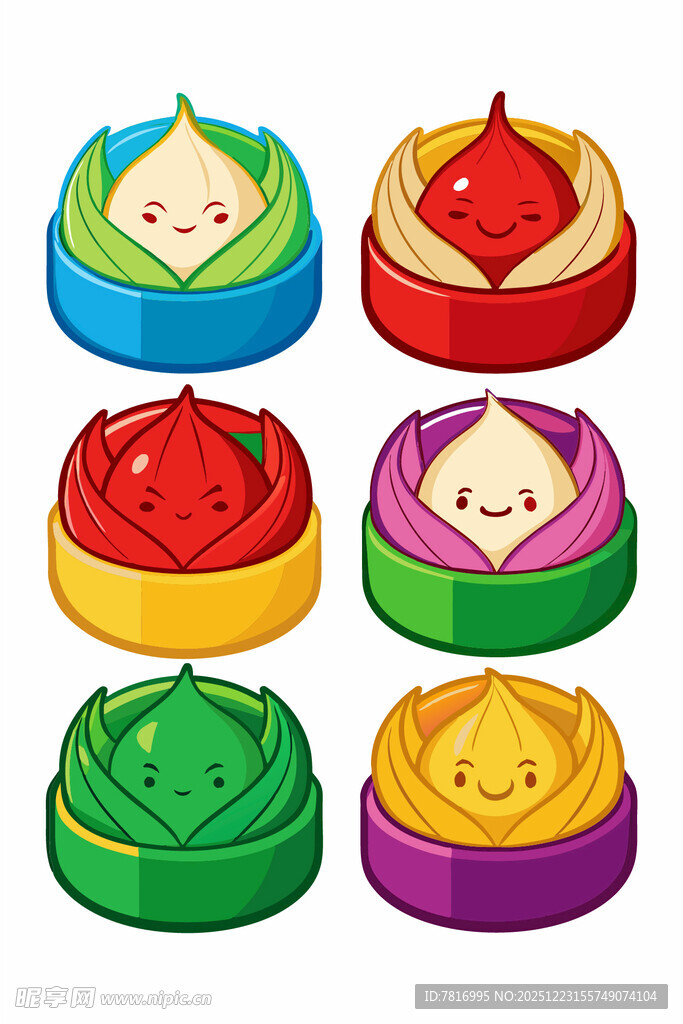 多彩卡通风格美味糕点