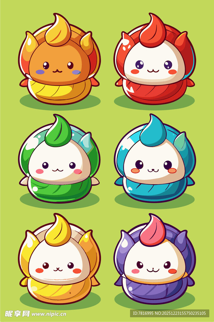 可爱多彩卡通小怪兽集合