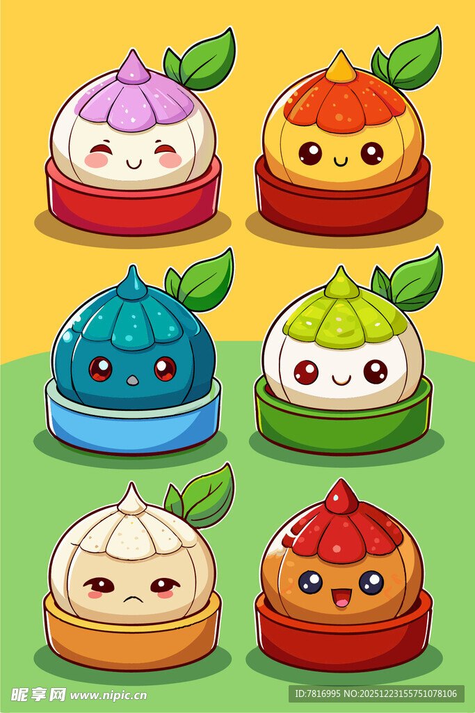 可爱卡通包子形象集合