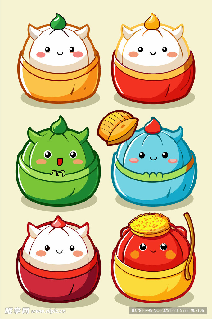 可爱卡通猫咪包子形象