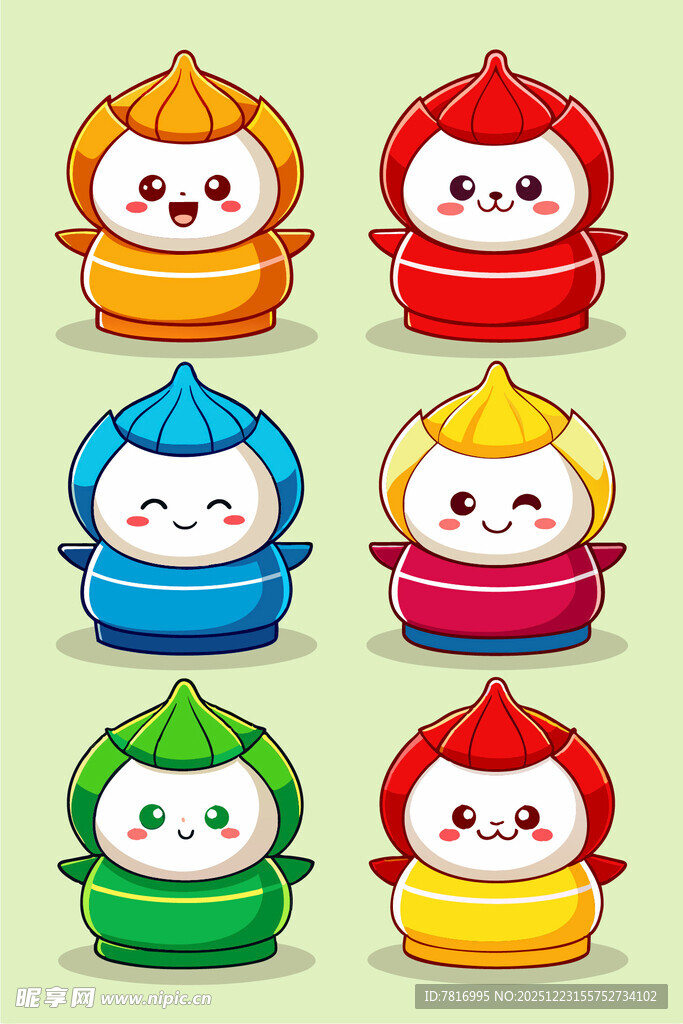 可爱多彩卡通小包子