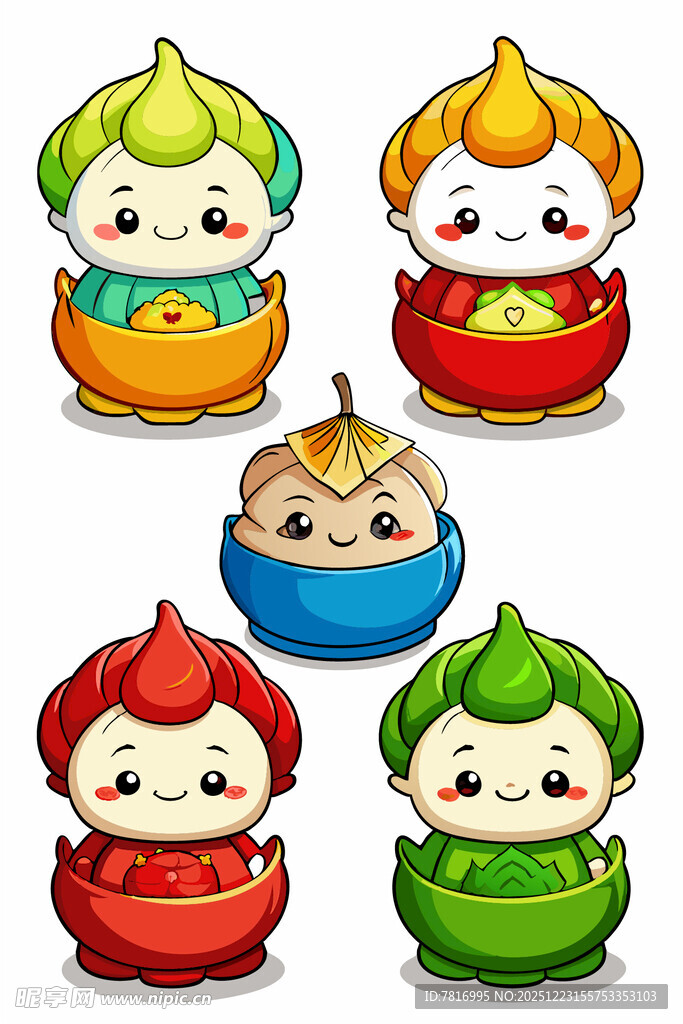 可爱卡通饺子形象集合
