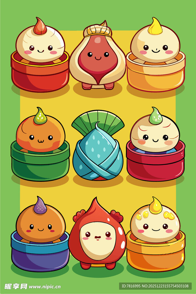 可爱卡通食物角色大集合