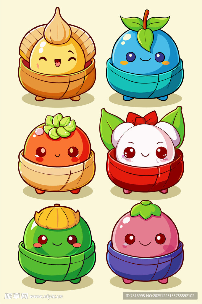 可爱卡通蔬菜水果形象