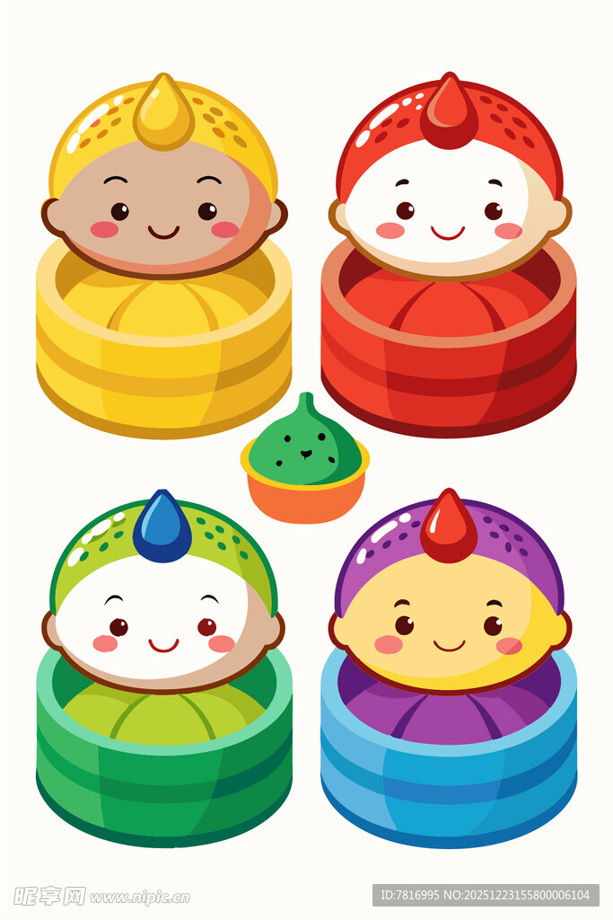 可爱卡通小笼包形象设计