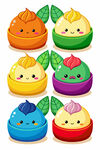 可爱多彩卡通水果角色
