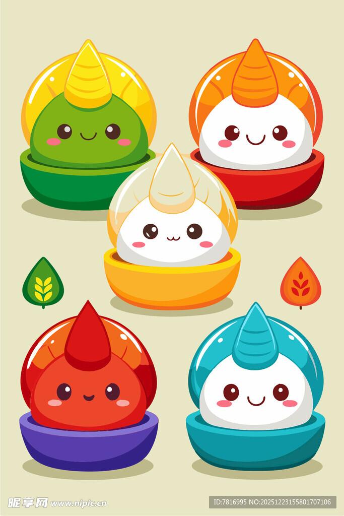 可爱多彩小怪兽卡通形象