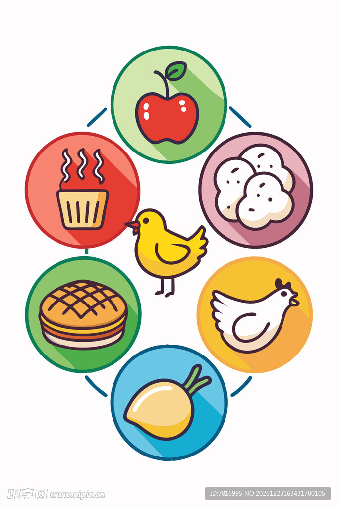 多样美食图标集合