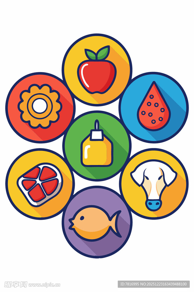 多彩幼儿教育图标集合