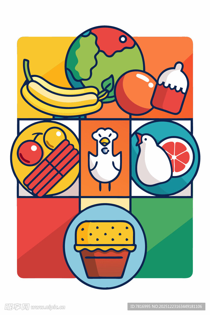 多彩食物拼图