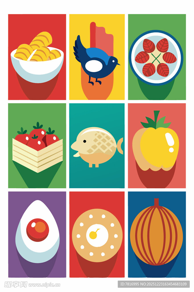多彩美食图案集合