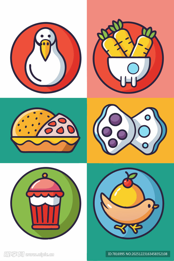 多样美食图标集合