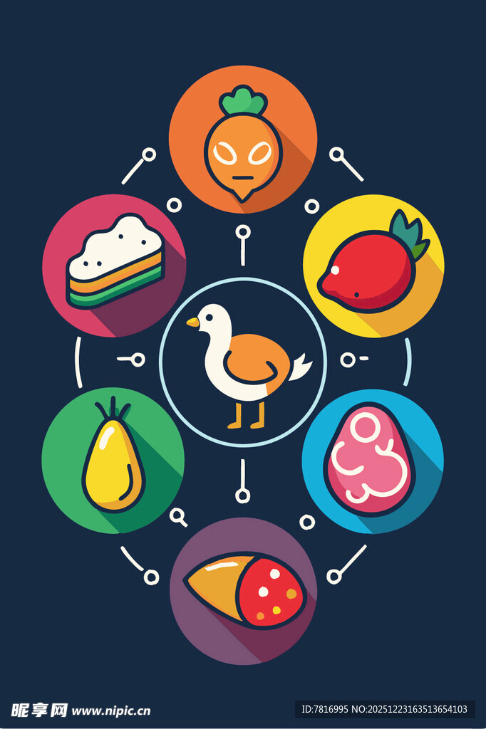 食物营养搭配图标集合