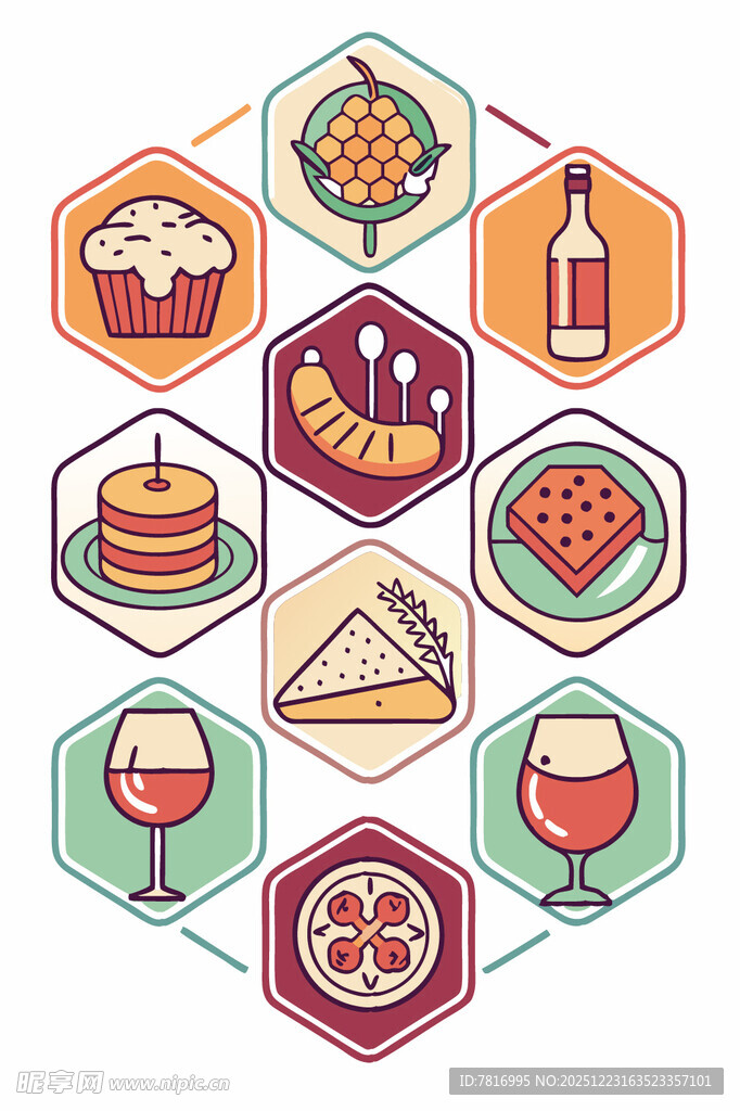 美食与饮品图标集合