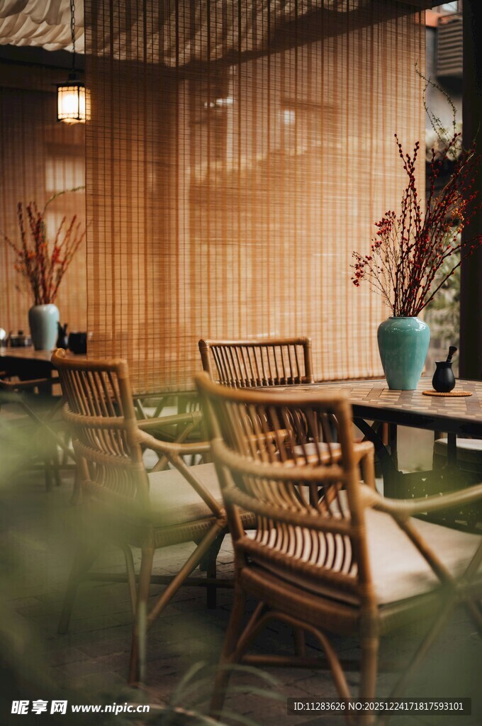 日式庭院休闲桌椅景观