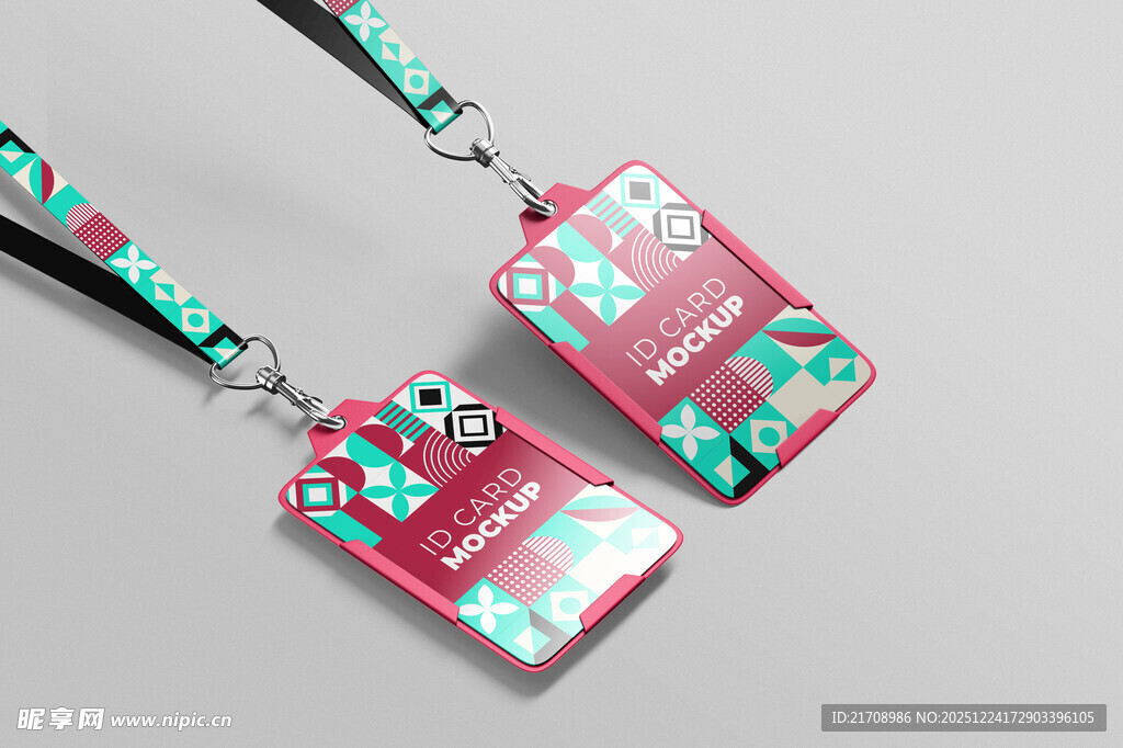 彩色卡通图案挂绳工作牌