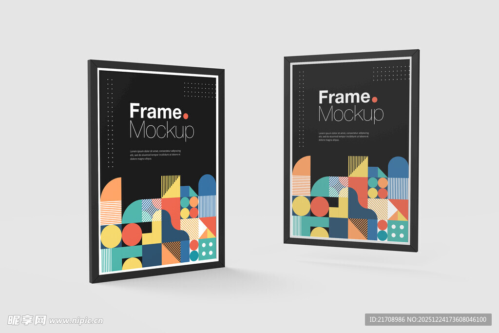 时尚几何图案相框展示