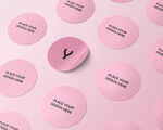 粉色圆形贴纸