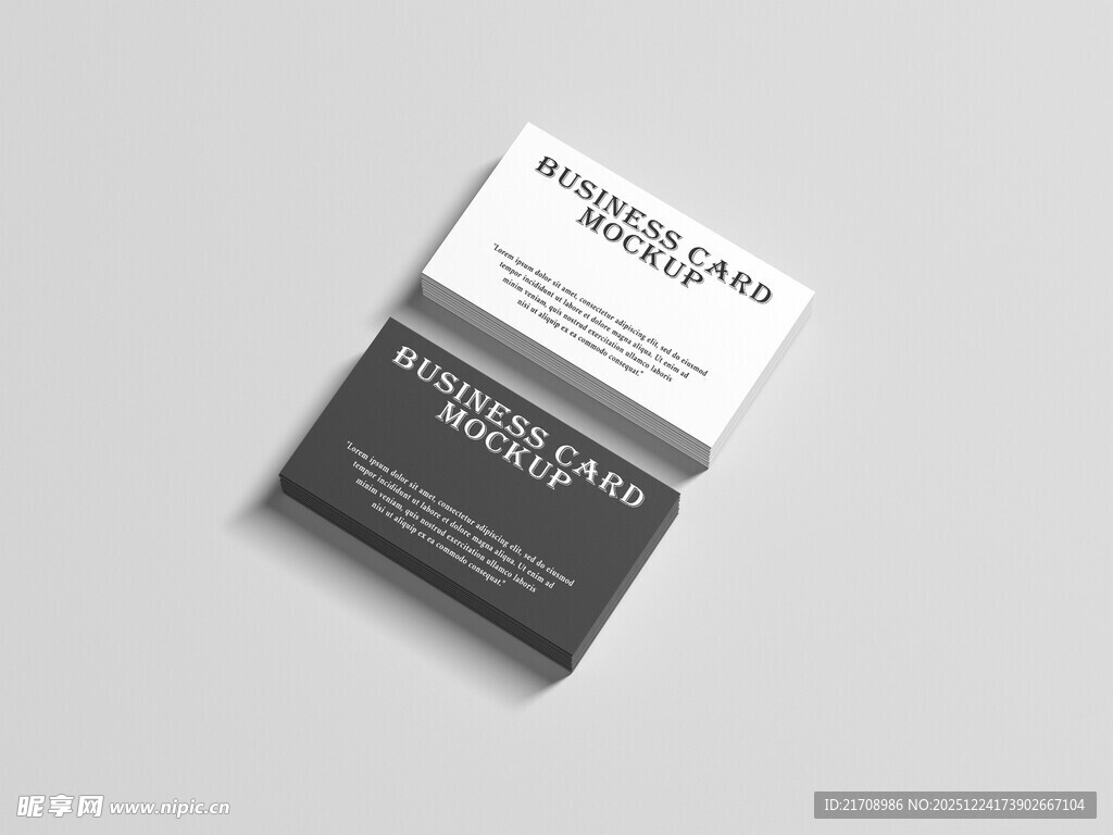 简约黑白名片设计展示