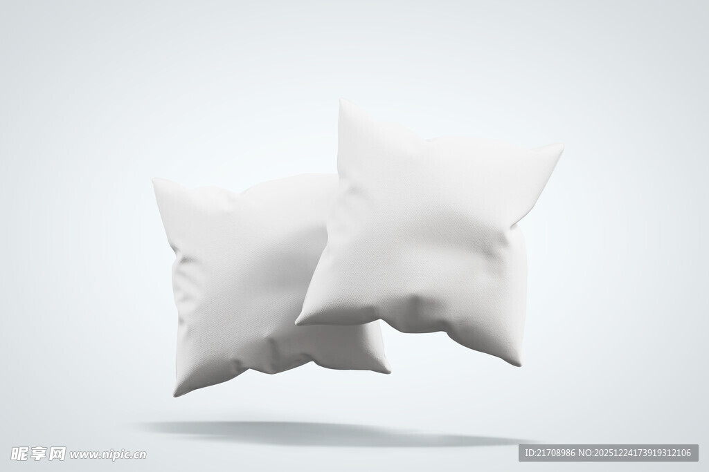 悬浮的白色柔软抱枕