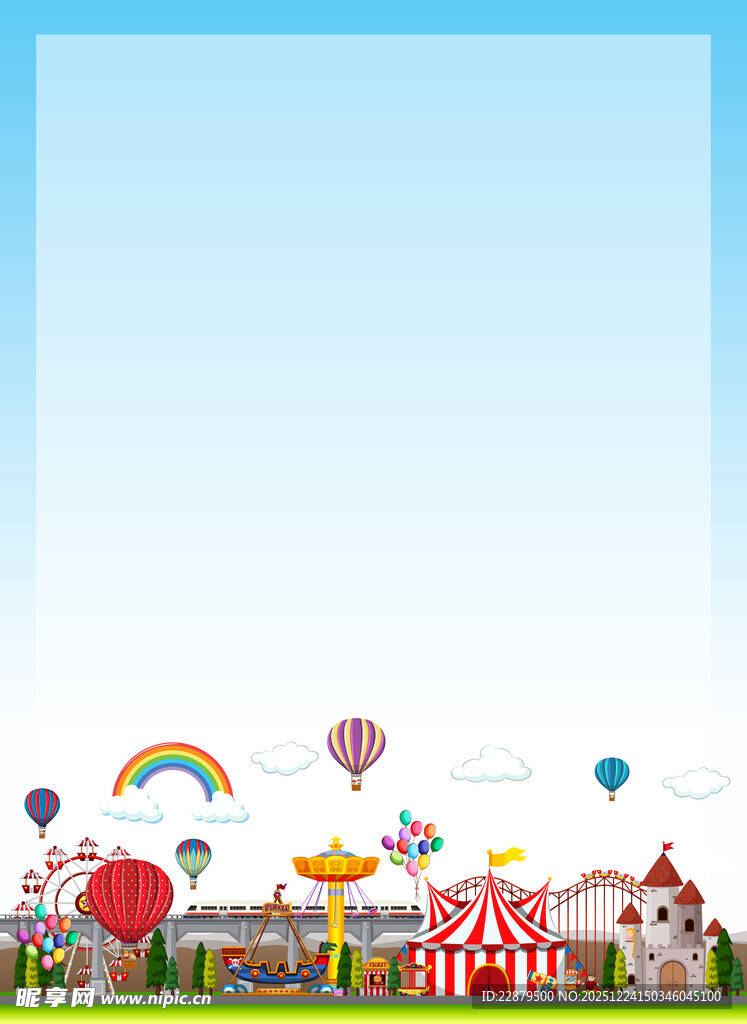 卡通游乐园背景展板