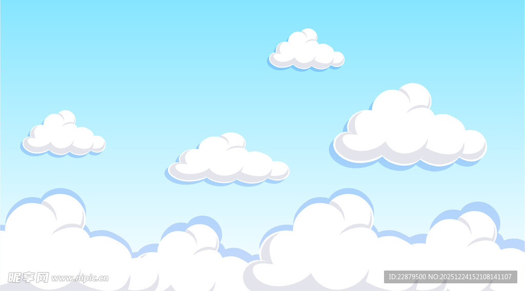 蓝天白云卡通背景