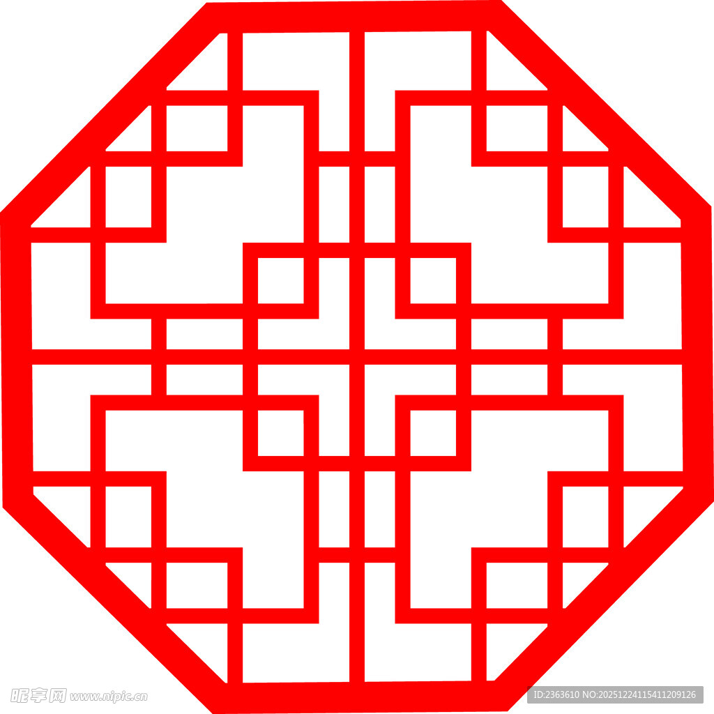 中式八角窗棂图案