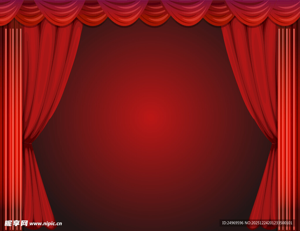 红色舞台幕布