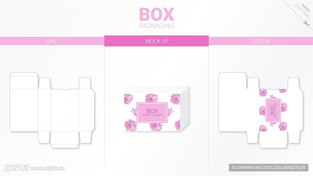 粉色花朵图案包装盒设计