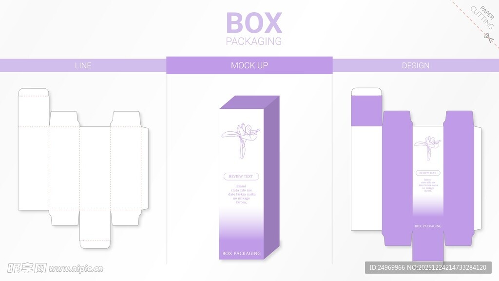 紫色立体BOX模型展示