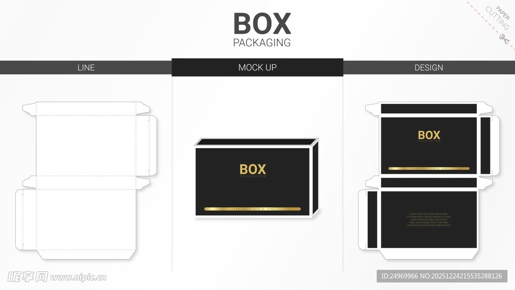 简约黑色包装盒设计展示