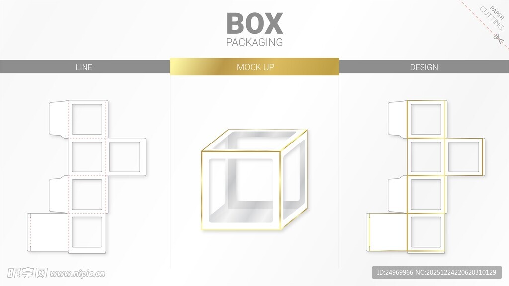 立体盒子展开图设计素材