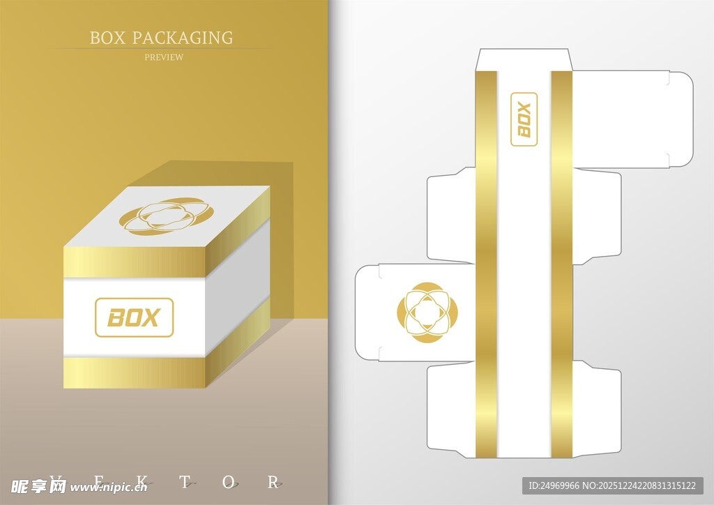 金色包装盒设计展示