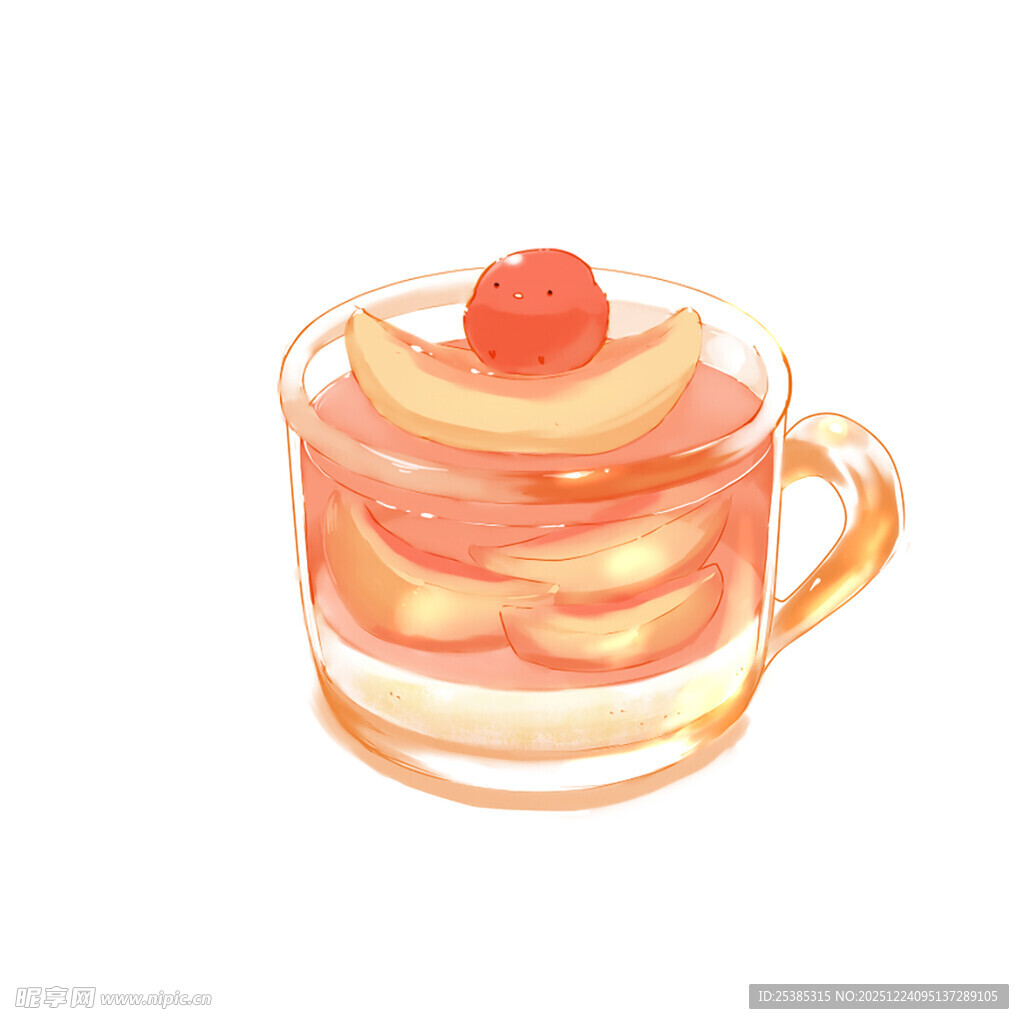 杯中美味水果甜点