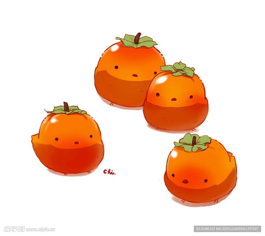 可爱柿子插画