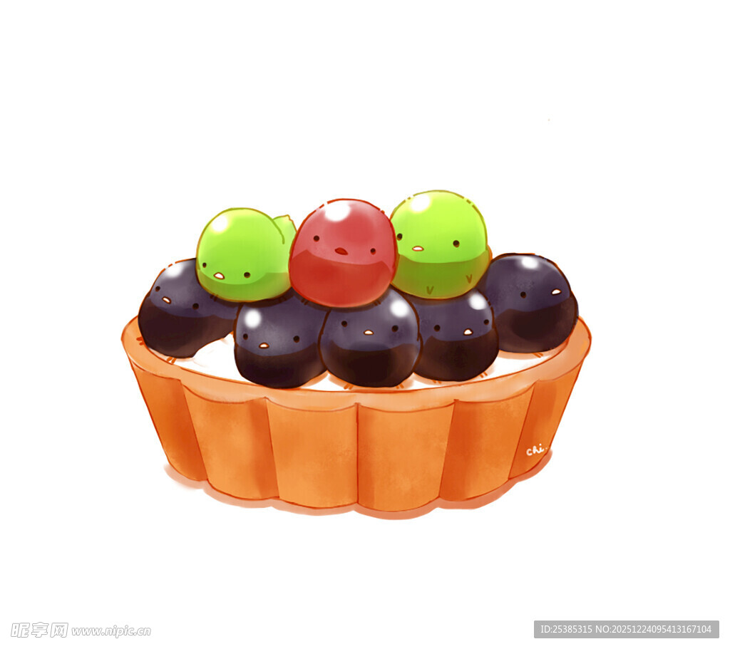 水果塔甜点插画