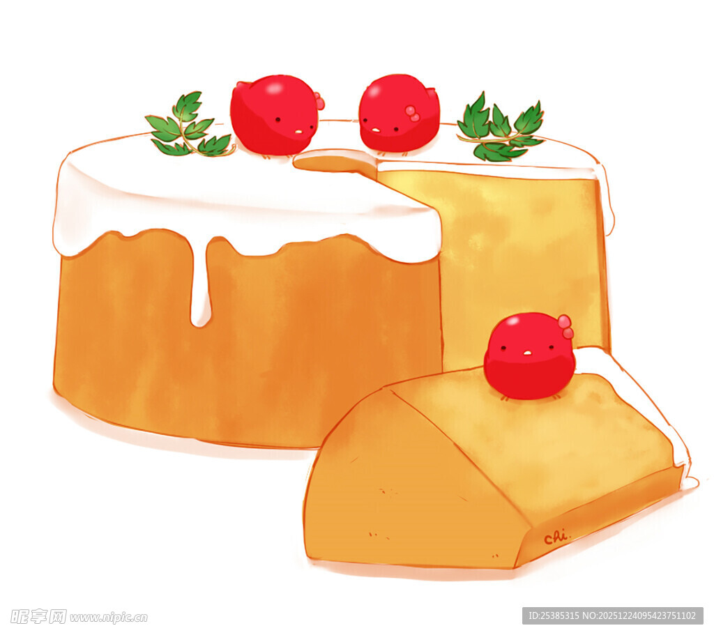 美味芝士蛋糕插画