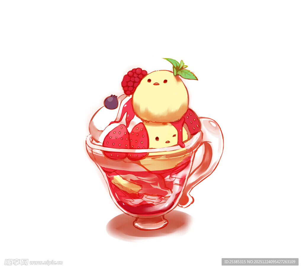 可爱水果冰淇淋杯