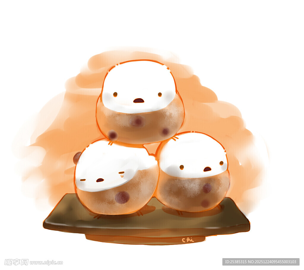 可爱团子造型的美味点心