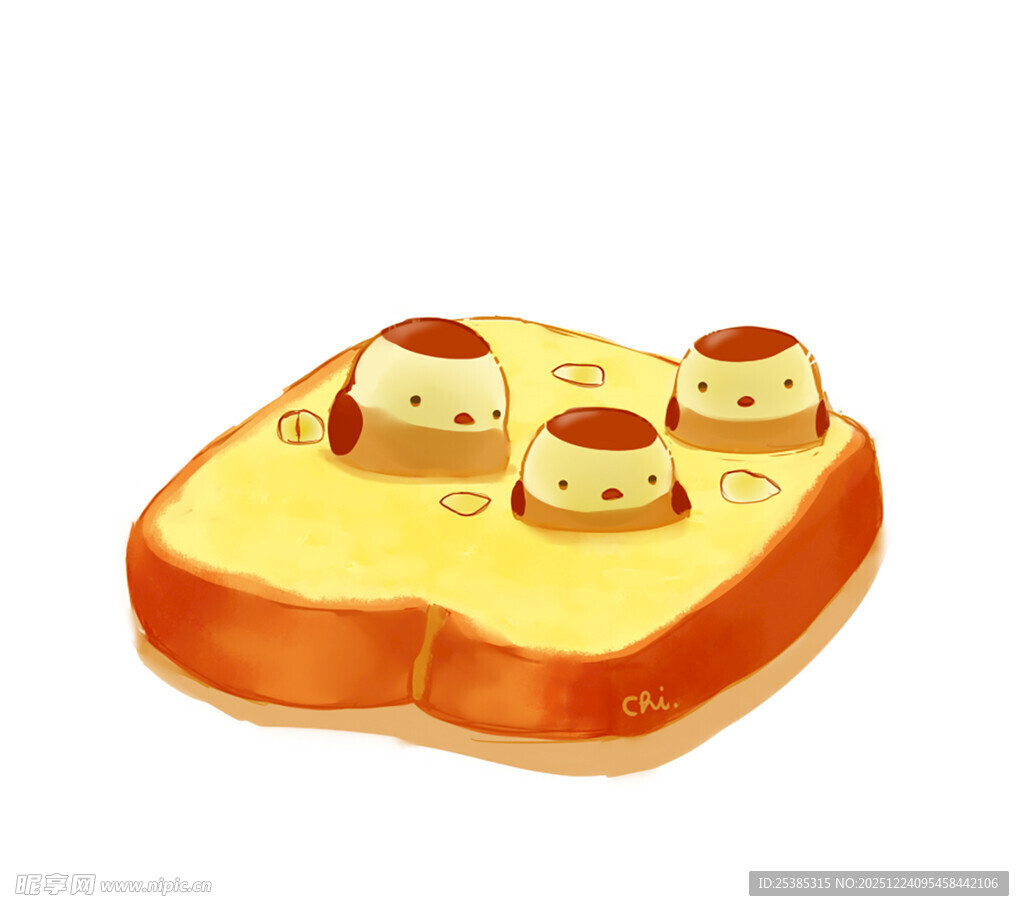 可爱小鸡造型的吐司面包