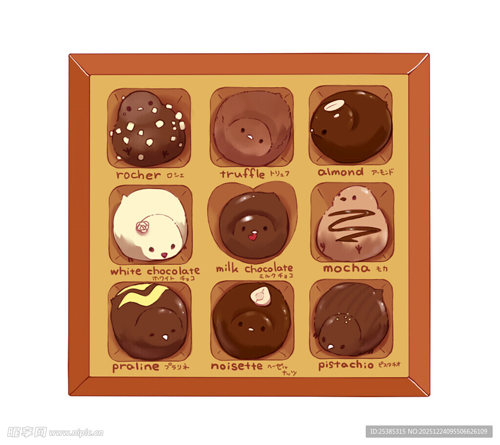 美味巧克力拼盘展示