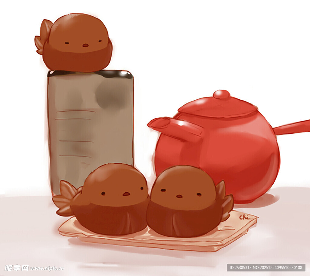 可爱茶具与点心组合