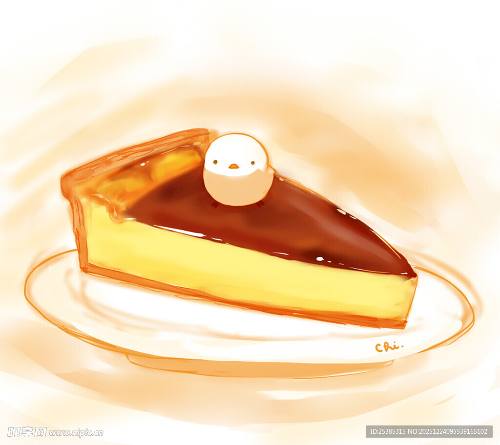 美味芝士蛋糕插画